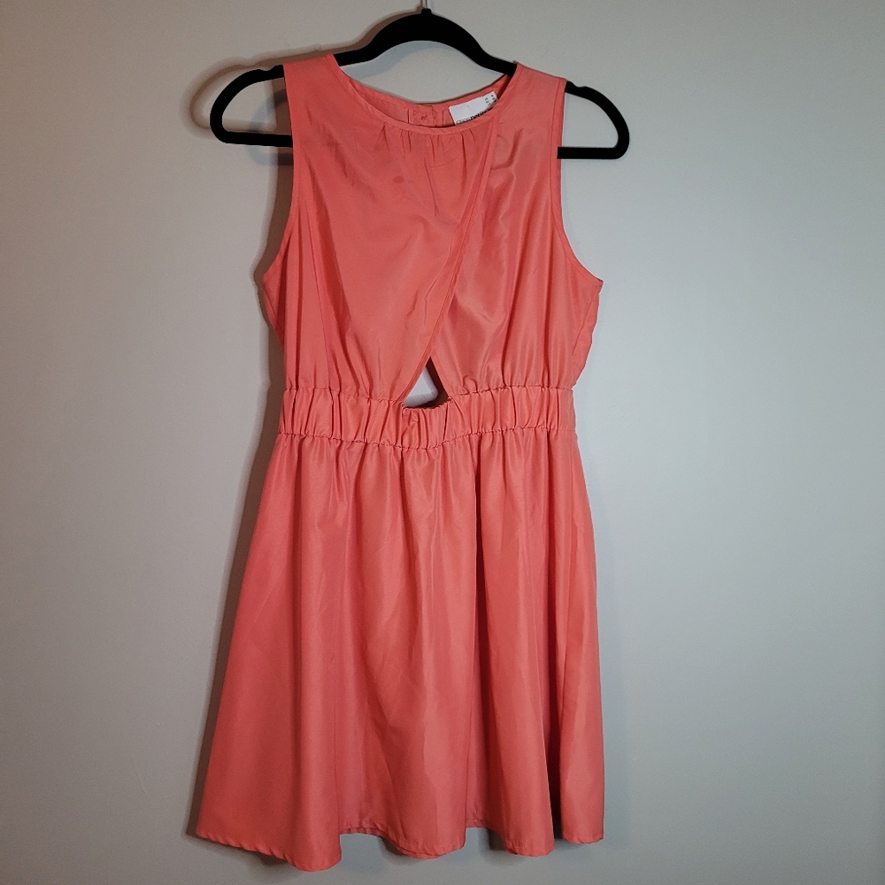 Asos Petite Peach Cutout Dress